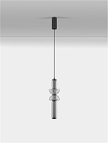 Triac Dimmable Smokey Gray Glass Matt Black Metal LED 15Watt 220-240Volt 825Lm IP20 3000K D:12 H:71-260 cm
