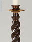 TW0031.MA Barley Twist Vaughan настольная лампа-кадельяр с резной деревянной стойкой и гофрированным абажуром — фото 1