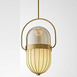 TEND01 Imperiumloft Tend подвесной светильник с куполообразным плафоном и золотистой решеткой
