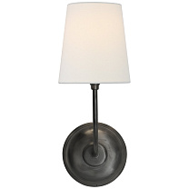 Vendome Single Sconce бронза с льняным абажуром