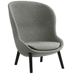 603860 Normann Copenhagen Hyg кресло с высоким корпусом и тканевой обивкой серо-коричневого цвета
