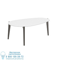 СТОЛИК TEA TIME 100X60CM H40 БРОНЗА КЕРАМИЧЕСКИЙ БЕЛЫЙ Royal Botania