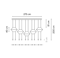 Wireflow Lineal,Pendant Black 2700K,1-10V PUSH