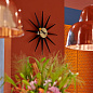 20125305 Sunburst Vitra Часы настенные лучевые чёрные с латунным центром — фото 1