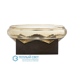 DJ2061 Arteriors Jarvie декоративная чаша с волнистым золотистым краем на чёрном основании