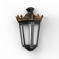 Louvre N° 4; one-piece clear glass Built-in LED 2700°K warm white 10W; Dark black