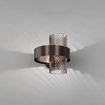 Настенный светильник ARMONIA 25, дымчато-полосатый матово-черный никель_матовая медь 2 G9 CE