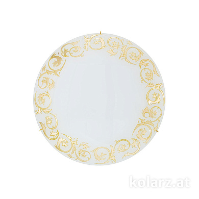 потолочный светильник круглый с золотым орнаментом