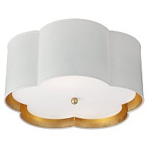 Bryce Medium Flush Mount белый и золото с матовым акриловым рассеивателем
