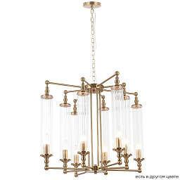 TOMAS SP8 D650 BRASS Crystal Lux TOMAS подвесная люстра с цилиндрическими стеклянными плафонами на латунной арматуре