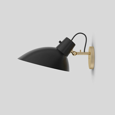 T02-W21-S01B Astep VV Cinquanta Wall AP настенный светильник с поворотным кронштейном чёрный; латунь