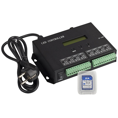 019859 Arlight Контроллер HX-803SA DMX (8192 pix, 220V, SD-карта)