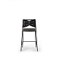 2497-1000 Torso Design House Stockholm Высокий барный стул с чёрным сиденьем и металлическими ножками — фото 1