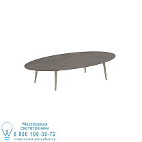 ВЫСОКИЙ СТОЛ STYLETTO LOUNGE 250X130CM, АЛЮМИНИЕВЫЕ НОЖКИ, ПЕСОЧНАЯ КЕРАМИКА, СТОЛЕШНИЦА TERRA MARRONE Royal Botania