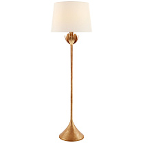 Alberto Large Floor Lamp античное золотое покрытие с льняным абажуром