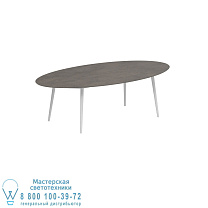 STYLETTO СТАНДАРТНЫЙ ОБЕДЕННЫЙ СТОЛ 250X130CM АЛЮМИНИЕВЫЕ НОЖКИ БЕЛАЯ КЕРАМИЧЕСКАЯ СТОЛЕШНИЦА TERRA MARRONE Royal Botania