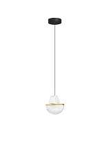 Triac Dimmable Clear & White Cloud Glass, White Marble, Brass Gold Metal, Matt Black Metal Base LED 7Watt 220-240Volt 408Lm IP20 3000K D:16 H:200 cm