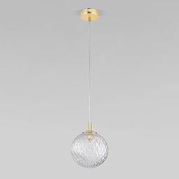 a065191 TK Lighting Cadix подвесной светильник с шарообразным стеклянным плафоном рельефной фактуры