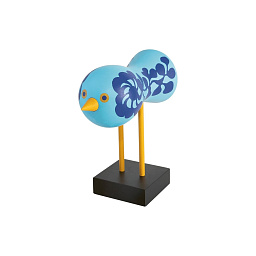 2876-1000 Design Stockholm House Birds 1967 Яркая декоративная птица в голубых оттенках