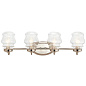 Janiel 33.25" 4 Light Vanity Light with Clear Glass Polished Nickel настенный светильник 55040PN Kichler — фото 3