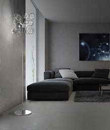 Торшер Atom Metal Lux, 3 лампы, прозрачное стекло 255.740.01