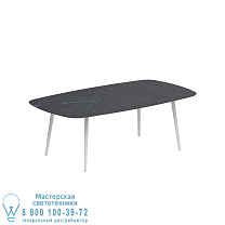 STYLETTO СТАНДАРТНЫЙ ОБЕДЕННЫЙ СТОЛ 220x120CM АЛЮМИНИЕВЫЕ НОЖКИ БЕЛАЯ КЕРАМИЧЕСКАЯ СТОЛЕШНИЦА NERO MARQUINA Royal Botania
