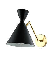 JOVEN AP1 GOLD/BLACK Crystal Lux JOVEN настенное бра с конусным плафоном и металлической отделкой золото-чёрный