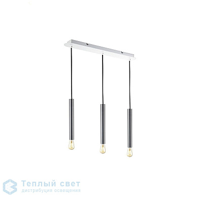 подвесной светильник с тремя лампами на белой планке