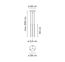 Slim,Pendant White lacquer fiber 2700K,1-10V PUSH
