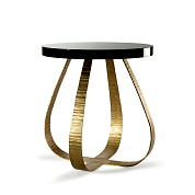 Fig Table French Brass with Black Lacquer top Porta Romana