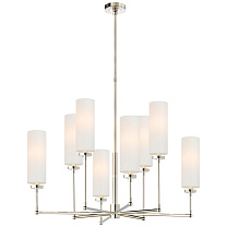 Ziyi Large Chandelier полированный никель с льняными абажурами