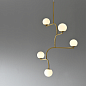 510158 MOBIL Pholc Подвесной светильник многорожковый латунный с опаловыми плафонами — фото 1