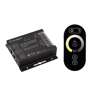 027155 Arlight Контроллер ARL-4022-OVAL-MIX Black (12-24V, 2x10A, ПДУ, RF)