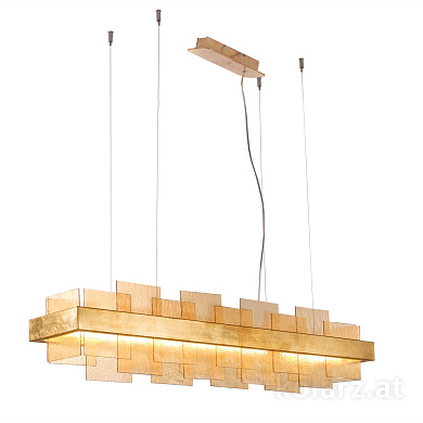 подвесная люстра с круглым диском золотого цвета