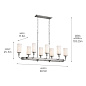 Vetivene 8 Light Linear Chandelier Classic Pewter люстра 52453CLP Kichler — фото 13