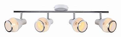 четырехплафонный потолочный спот с регулируемыми плафонами белого цвета