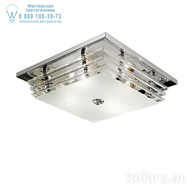 Kolarz ONTARIO 0342.14.5 потолочный светильник хром длина 39cm ширина 39cm высота 10cm 4 лампы e27