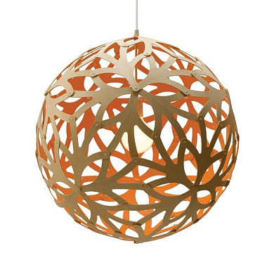 175 Floral David Trubridge Подвесной светильник из фанеры оранжевого цвета Ø80