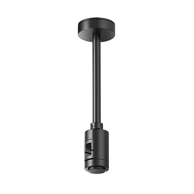 потолочное крепление чёрного цвета для трековой системы на стойках Flarity