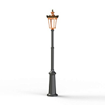 Louvre N° 9; one-piece clear glass Built-in LED 2700°K warm white 13W; Patined lacquered copper