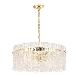 OVIEDO SP12 Crystal Lux Oviedo подвесная люстра с прозрачными хрустальными подвесками и металлическим каркасом цвета золота