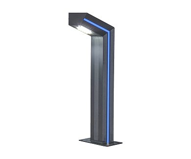 Уличный светильник-столбик Kink Light Такоми с синей подсветкой 09207-F(220V),16(05)
