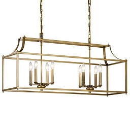 Morrigan 40" 8 Light Linear Chandelier Natural Brass люстра 42497NBR Kichler