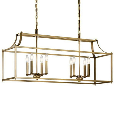 Morrigan 40" 8 Light Linear Chandelier Natural Brass люстра 42497NBR Kichler