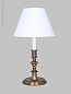 TM0110.LB Childrey Vaughan настольная лампа-кадельяр из бронзы с орнаментом и светлым абажуром — фото 1