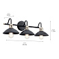Clyde 3 Light Vanity Light Black настенный светильник 45945BK Kichler — фото 3