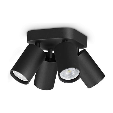 Потолочный светильник Dynamite PL4 ROUND Ideal Lux 371290, черный