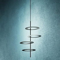 HULAHOOP SOSPENSIONE 100W 2700K NERO-  ALLUMINIO SATINATO