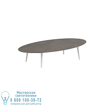 ВЫСОКИЙ СТОЛ STYLETTO LOUNGE 250X130CM АЛЮМИНИЕВЫЕ НОЖКИ БЕЛАЯ КЕРАМИЧЕСКАЯ СТОЛЕШНИЦА TERRA MARRONE Royal Botania