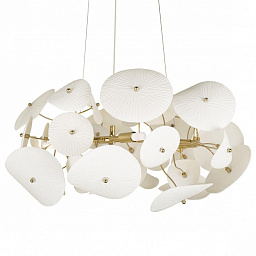 подвесная люстра с круглыми элементами белая